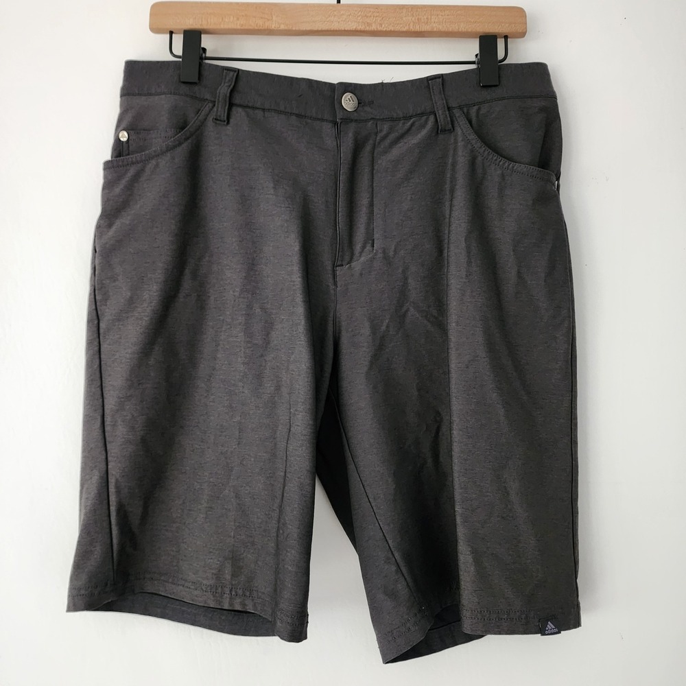 Adidas Men's‎ Dark Gray Heathered Golf Shorts Size 32 Waist Nylon Spandex Blend